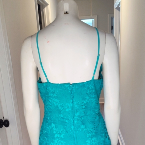 Elegant Teal Lace Dress - Picture 6 of 12